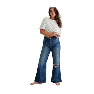 Free People Curvy Misfit Flare Jeans Med Wash 25 NWOT
